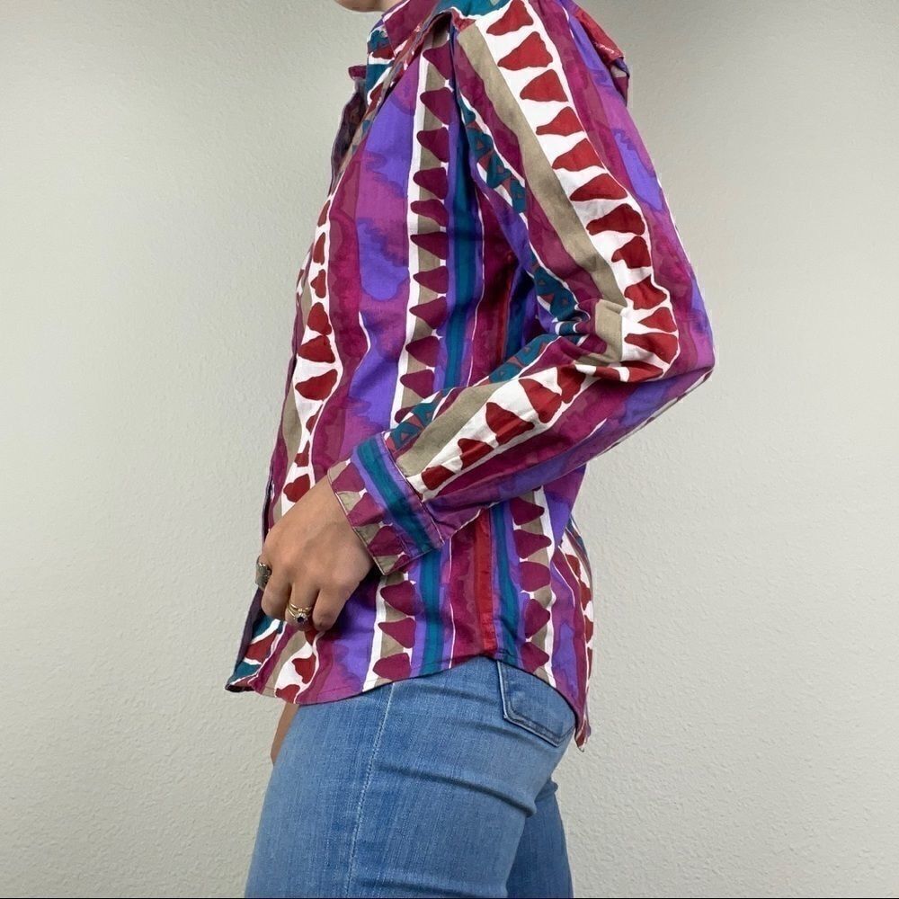 Vintage Aztec western button up - Picture 7 of 10